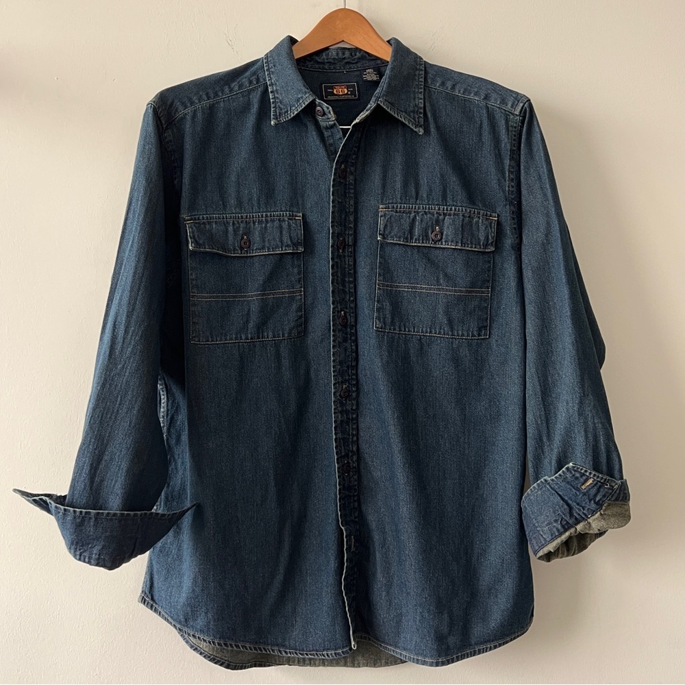 Vintage Route 66 Men’s Denim Shirt - Large